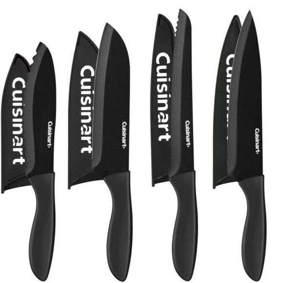 Cuisinart Advantage 10 Piece Ceramic Coated Knife Set with Blade Guards, black - Picture 2 of 8